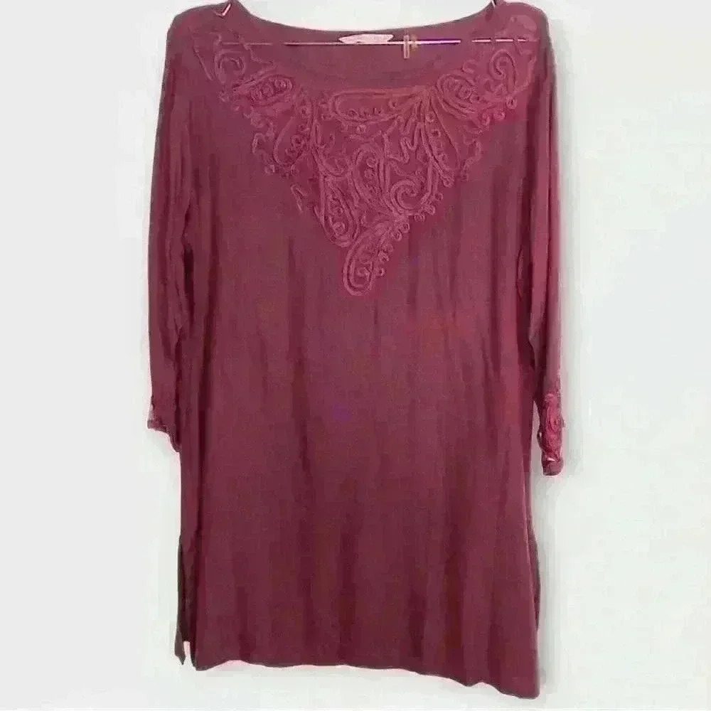 Soft Surroundings Women's Deep Red Tunic. Size M